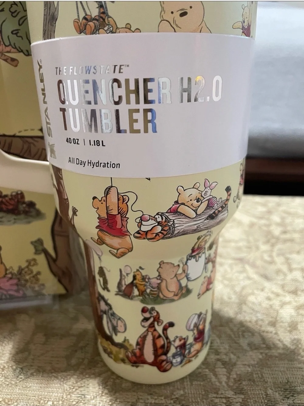 Stanley Winnie the Pooh Pale Yellow Travel Tumbler with Box - Picture 3 of 4